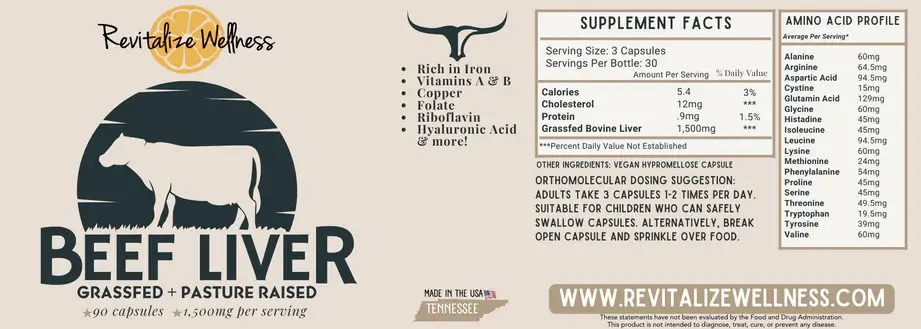 Revitalize Wellness - Beef Liver Capsules - Image 2